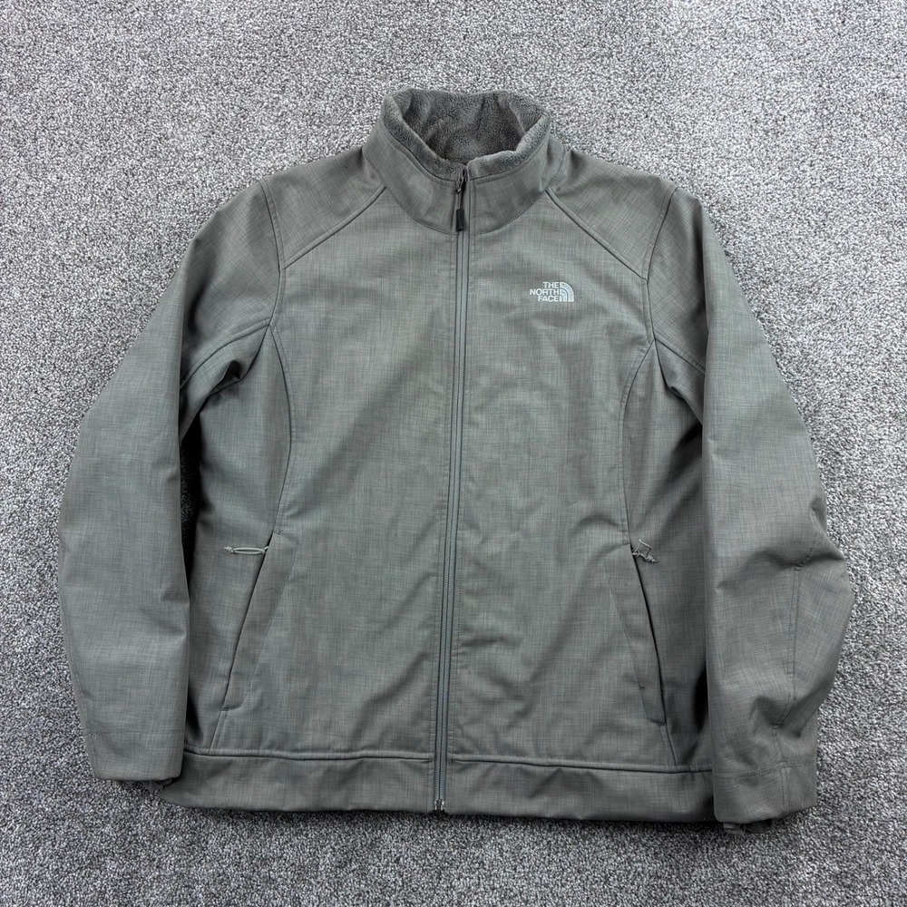 The North Face Apex Bionic Softshell‎ Jacket Women's XL Gray Fleece Lined Wind